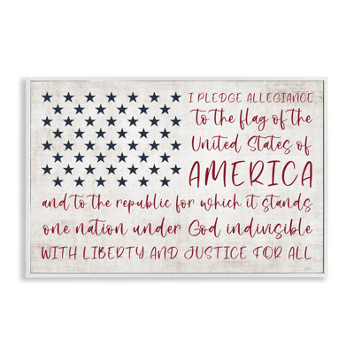  Patriotic Pledge of Allegiance Black Framed Giclee Art by Natalie Carpentieri