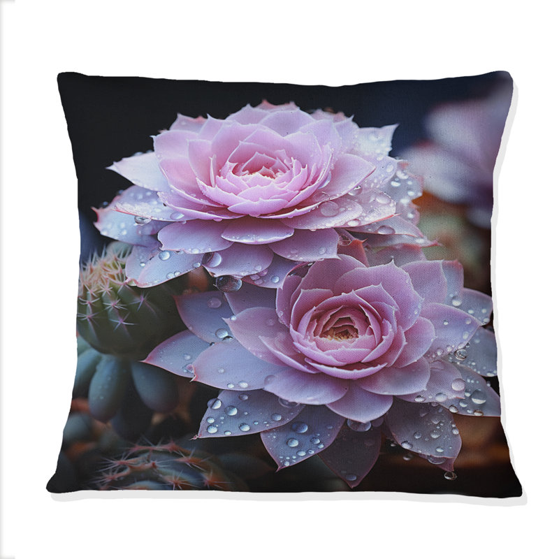Rose Cactus délicat Intricacies Fishhook I - Coussin imprimé Cactus