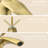 Deck Mounted Bathroom Sink Faucet, Brushed Gold, Tarnish , Drip- Basin Faucet In No Plate Included, Construction