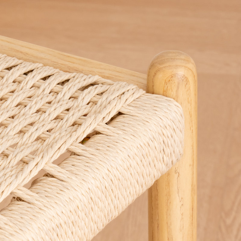 Maceus Solid Wood Entryway Bench with Shoe Storage, Wood