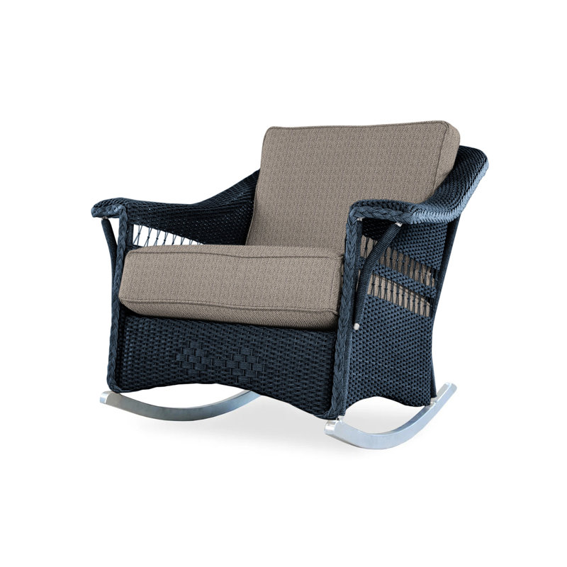 Nantucket Outdoor Rocker Chair, Demo Oatmeal, Ebony