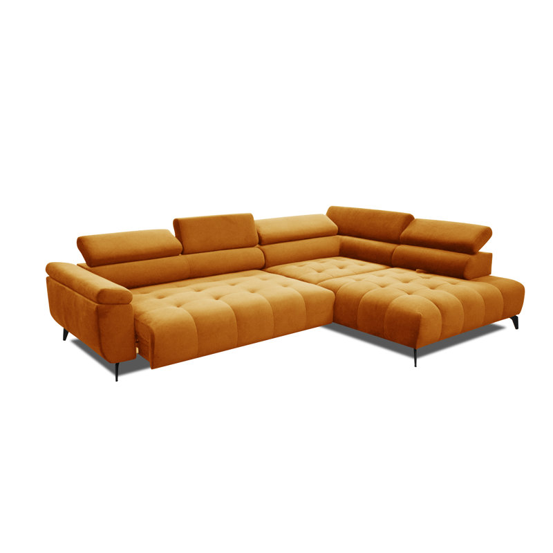 Temecia 3 Seater Corner Sofa , Orange, Right Hand Facing