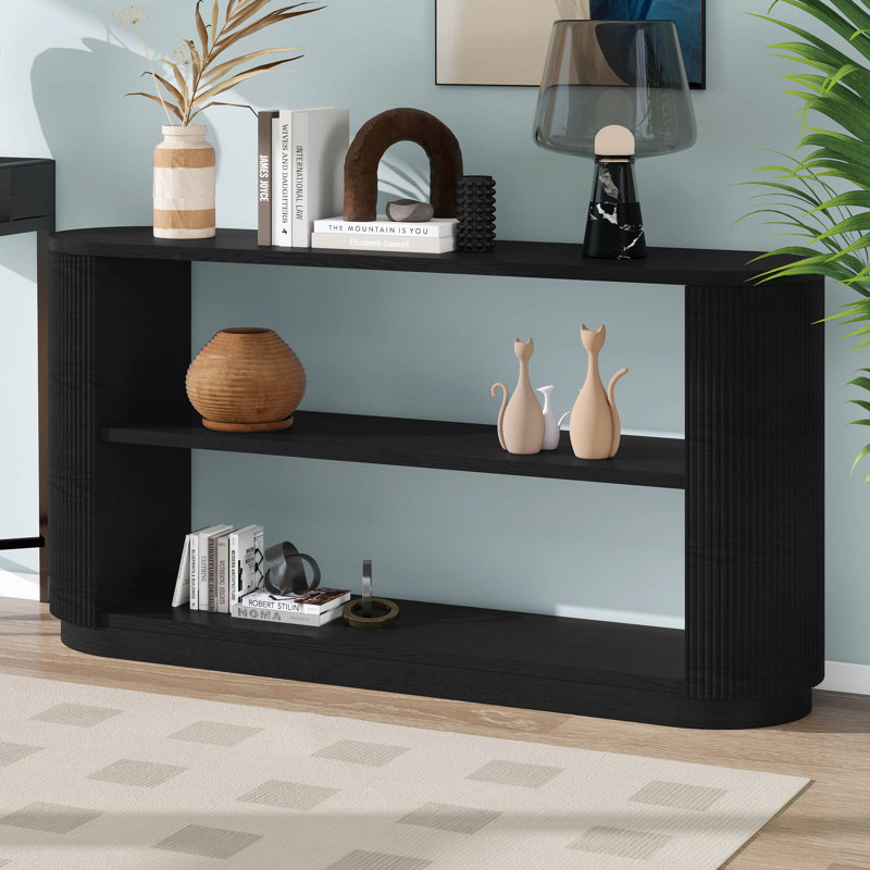 Console de vestibule moderne et élégante avec tablette ouverte, Noir