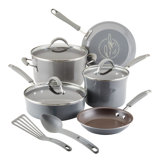 Rachael Ray Cucina Nonstick Cookware Pots and Pans Set, Includes Cooking Utensils, 10 Piece