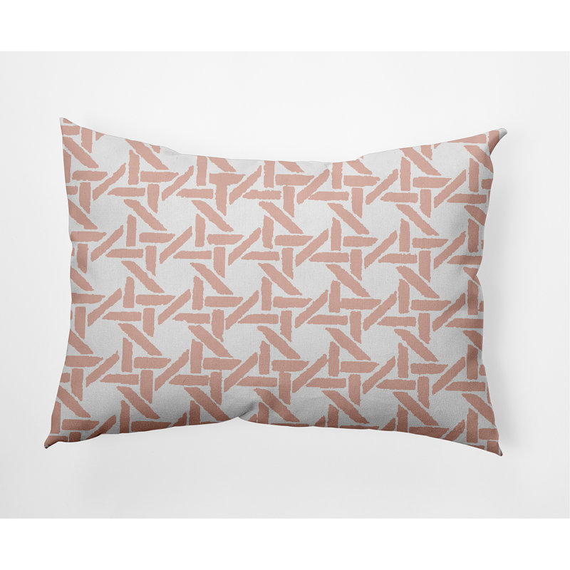 Housse et housse de coussin rectangulaire en coton Rattan, corail