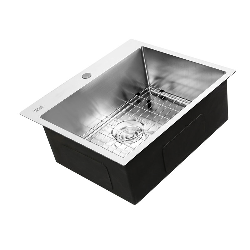 25'' L Drop-In Single Bowl Stainless Steel Kitchen Sink