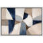 Abstrait bleu beige géométrique composition radiale, photos de salon moderne, impression sur toile encadrée-126093129-126093134