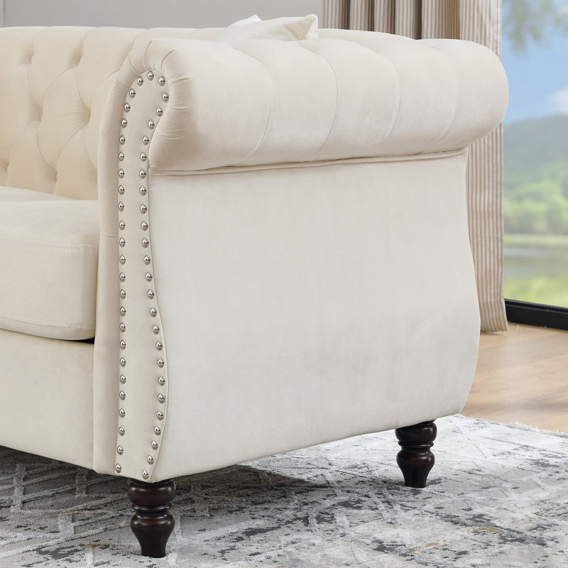 Canapé combiné (3 + 3) - Velours beige (W834S00063)