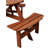 6 Person Round Wood Picnic Table With 3 Built-In Benches And Umbrella Hole