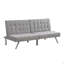 Structure en bois, pieds en acier inoxydable, futon, canapé-lit gris