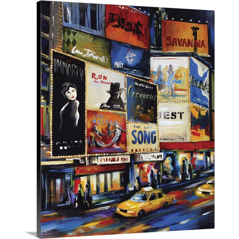 « thats broadway », peinture sur toile, Toile tendue, H 14 po x l 11 po x p 1,25 po