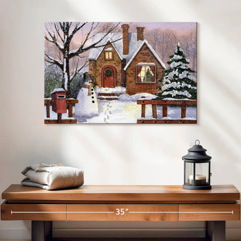 Bonhomme de neige Lelend Winter House, H 16 po x l 24 po