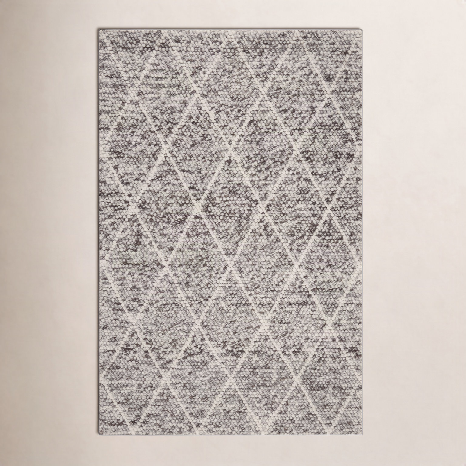 Huberty Brown Gray Hand-Woven Geometric Rug, Rectangle 5' x 8'