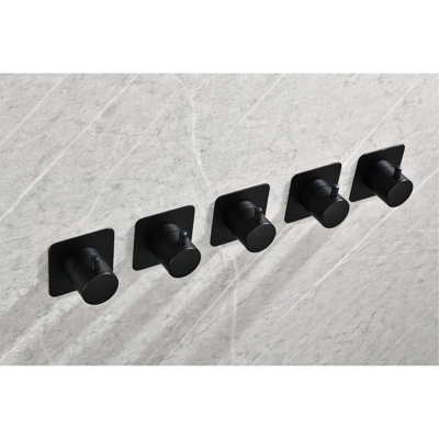 3/4" Cast Metal Volume Control Shower Valve - Matt Black, Brass Handle, Adjustable, Corrosion Resistance, Rust-, Easy To Mount , Uncomplicated Installation And Maintenance
