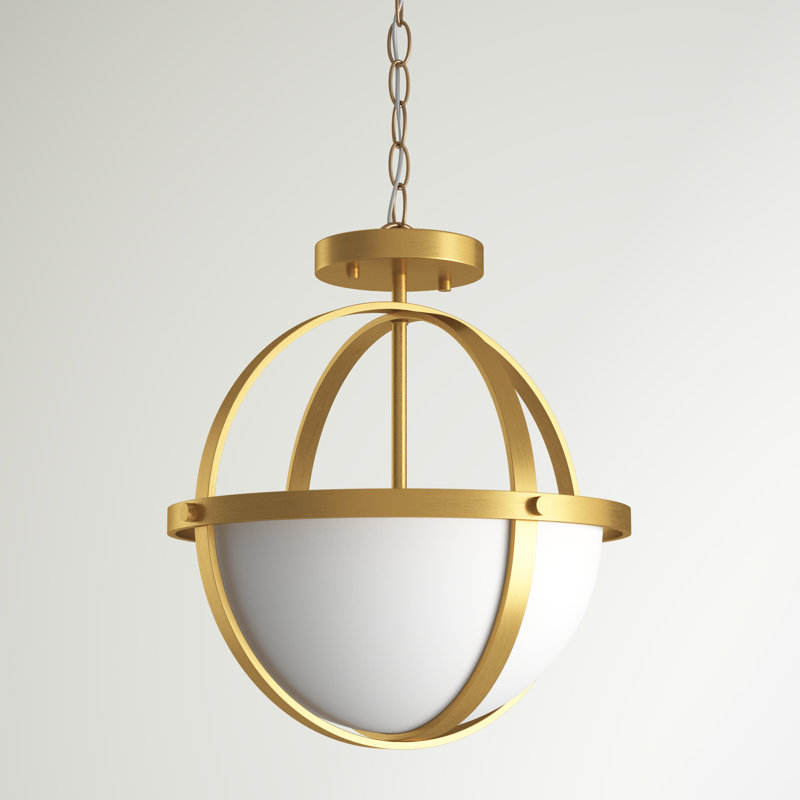 Luminaire suspendu sphérique à 2 lumières Balsamo, Bronze satiné