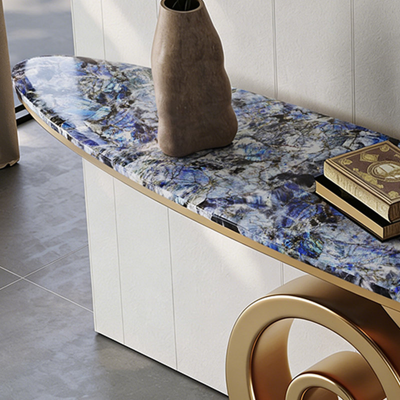 Console luxueuse haut de gamme de style italien, Doré, H 33,5 po x l 63 po x P 13,8 po