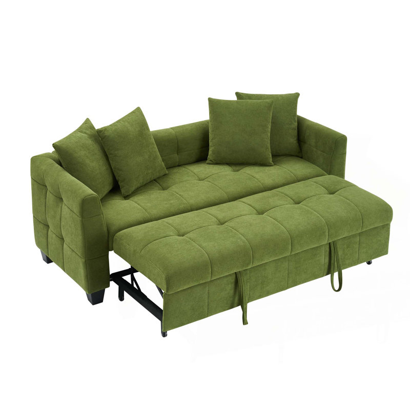 Canapé en flanelle pliable à double usage de 77,9 pouces à trois places pouvant être retiré et transformé en lit, pouvant être utilisé dans les chambres à coucher et les salons