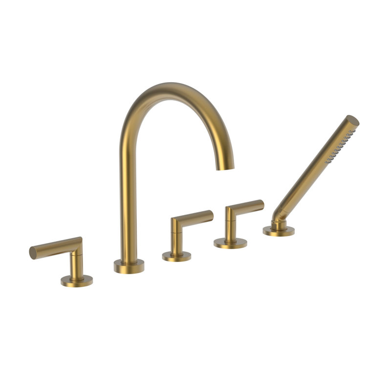 Pavani Bathroom Roman Tub Faucet with Handshower, Satin Bronze
