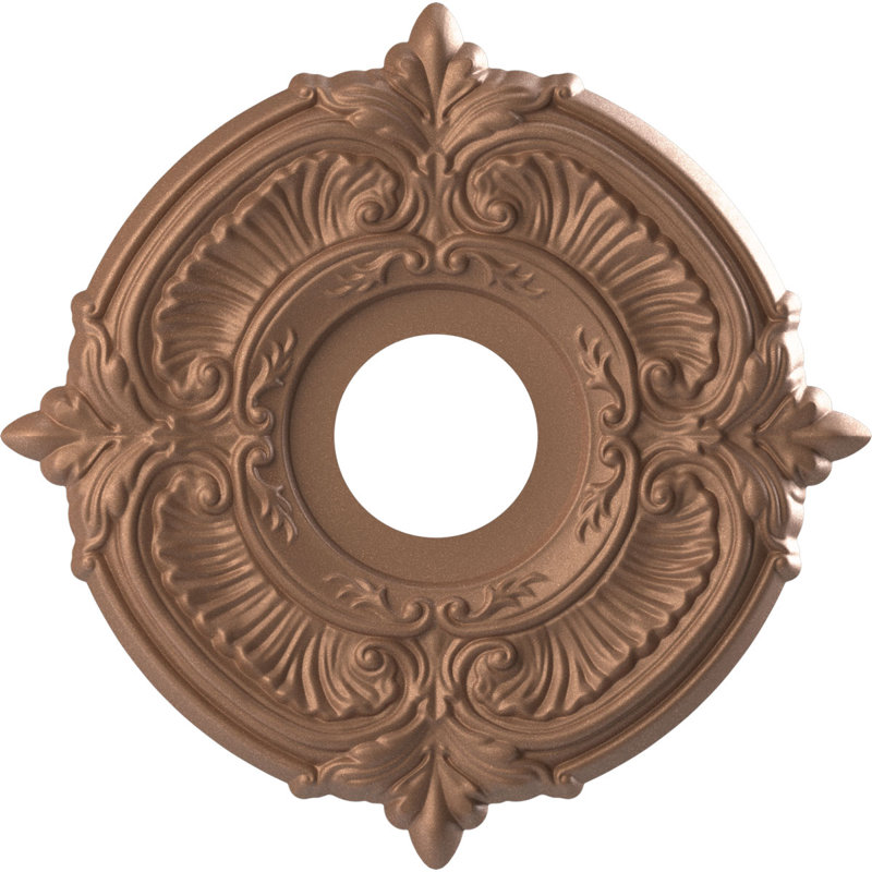 Attica Thermoformed PVC Ceiling Medallion, 13" H x 13" W x 0.75" D, Aged Copper