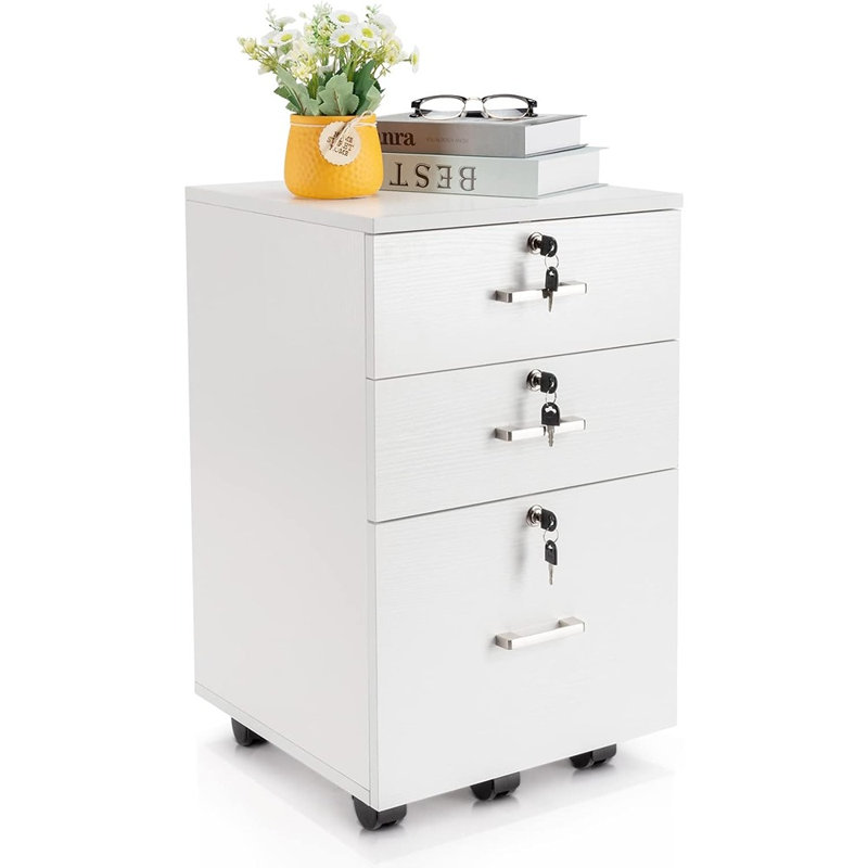 Wooden File Cabinet, 3 Drawer Vertical File Cabinets W...