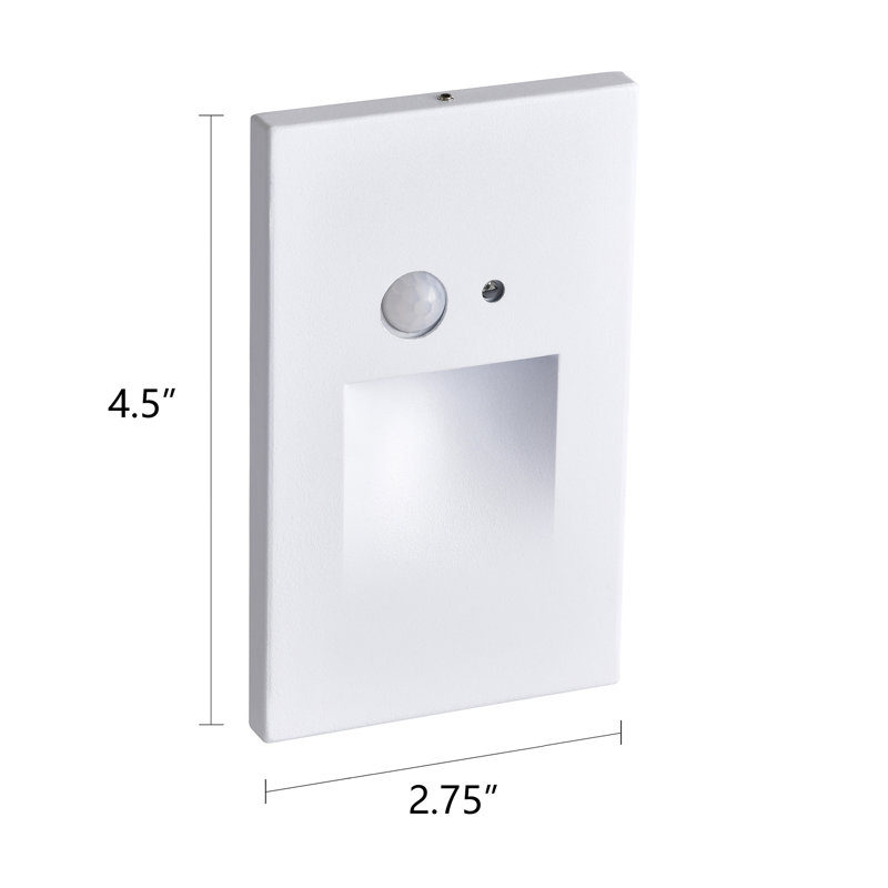  Hardwired White Motion Sensing Vertical Led Stair Light With Motion And Photocell Sensor
