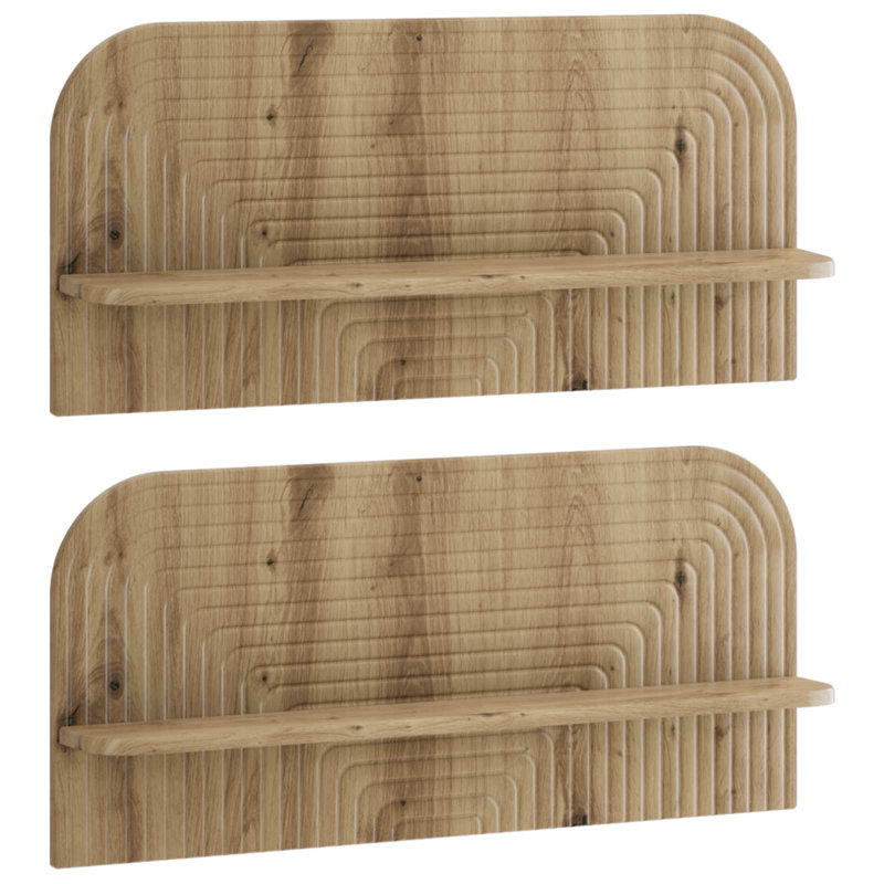 Shelf Wall Mounted Shelf, 37.5cm H x 41cm L x 13.5cm D, Smoked Oak