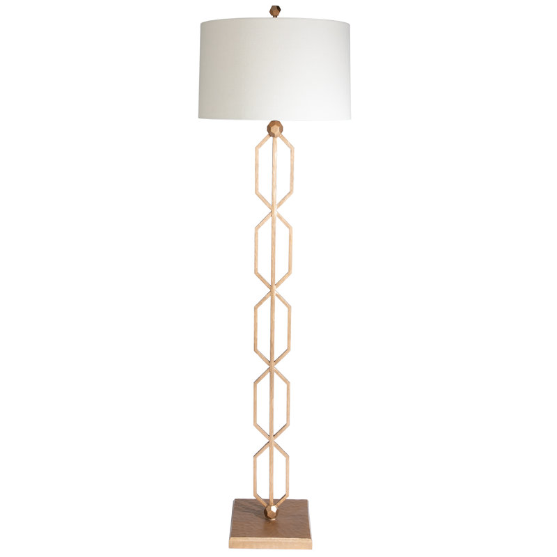 Lampe sur pied Traditional, Fer doré, Gruau