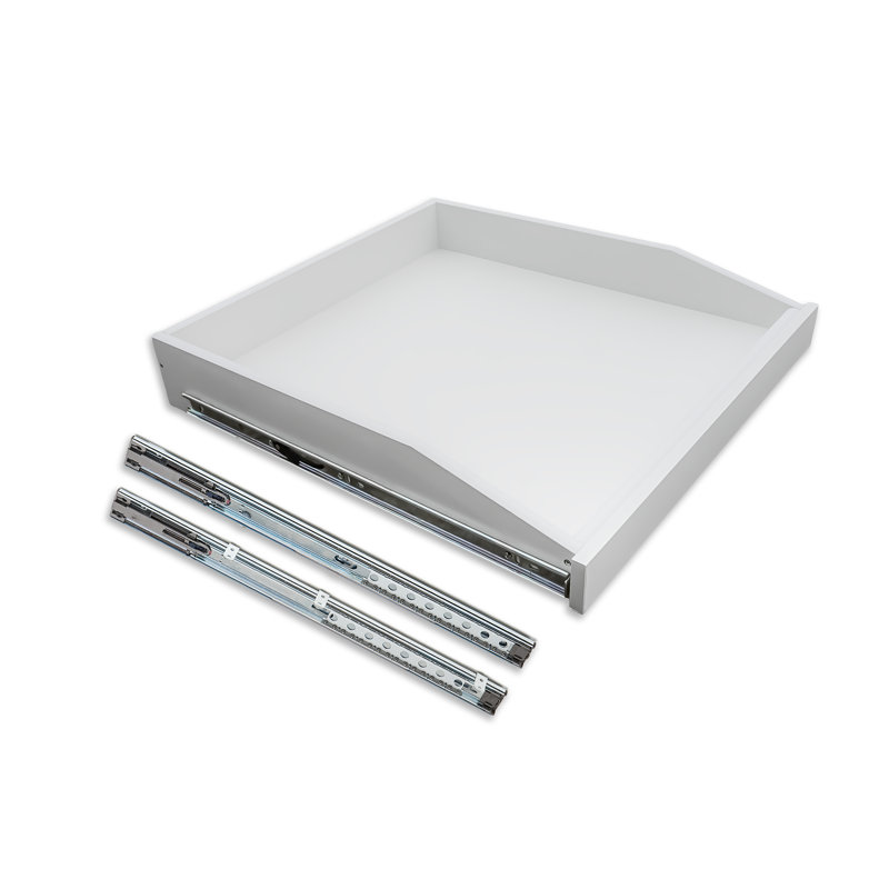 Slide-A-Shelf Made-To-Fit Slide-Out Shelf All White Finish - Full Extension Rails With Soft Closing Feature, 18.5", 17.5"