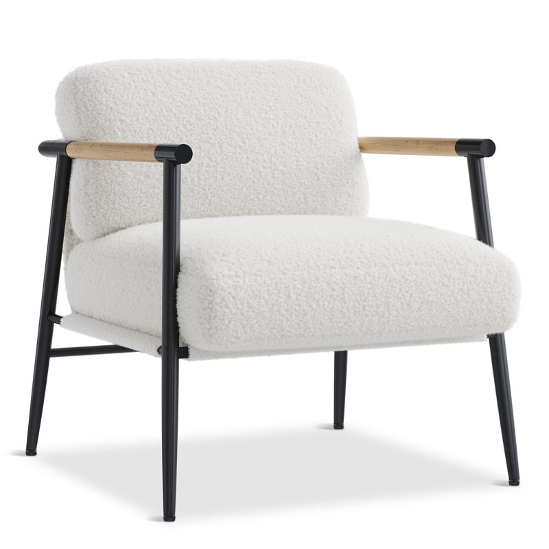 Chaise confortable, chaise d'appoint moderne avec structure en métal, chaise de lecture confortable avec coussin moelleux