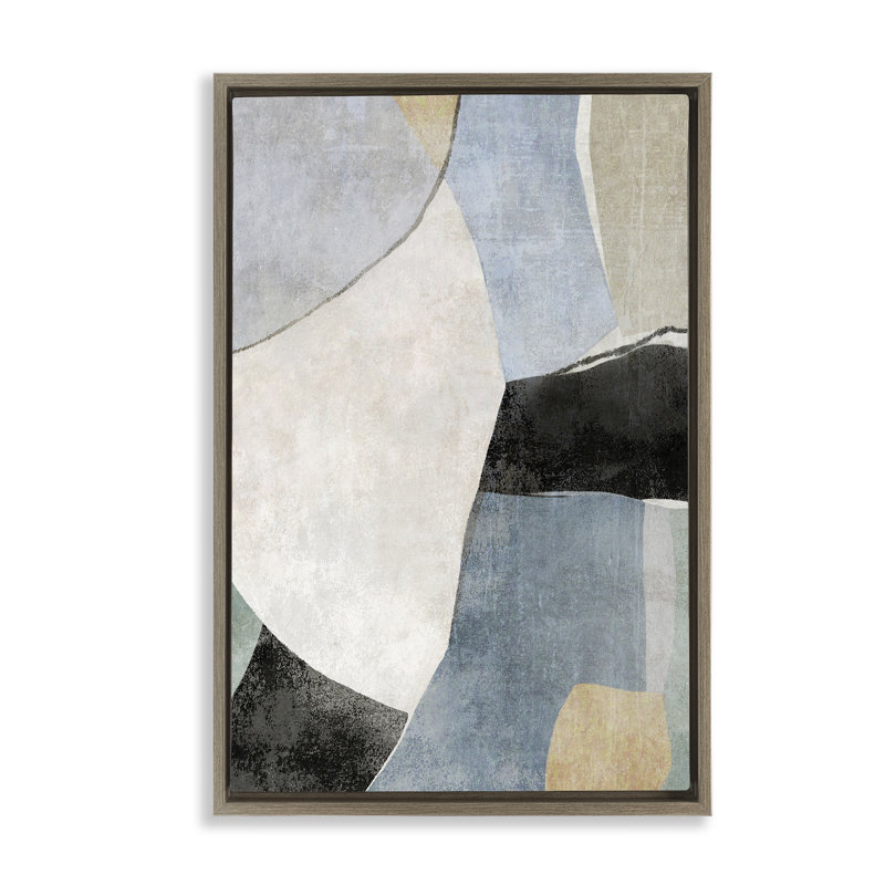 «Cutout Shapes Composition», toile flottante encadrée par Suzanne Nicoll, Cadre flottant orme Montalcino, H 25 po x l 17 po