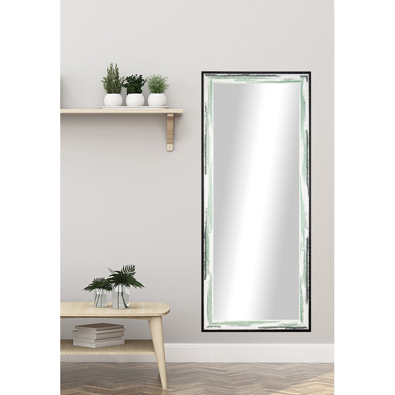 Miroir traditionnelle de pleine longueur Phifer, H 64 po x l 26 po, Écume de mer