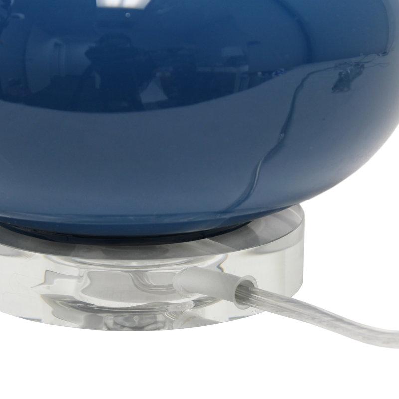 Lampe de table en verre Hannelie, Bleu