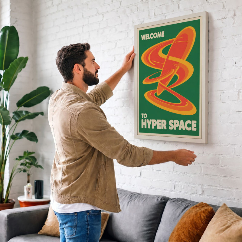 Welcome to Hyper Space Retro - Wrapped Canvas, 18x12 - 45.7 x 30.5 cm, Terracotta Border
