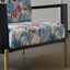 Fauteuil Art avec coussins en mousse et tissu à imprimé floral bleu