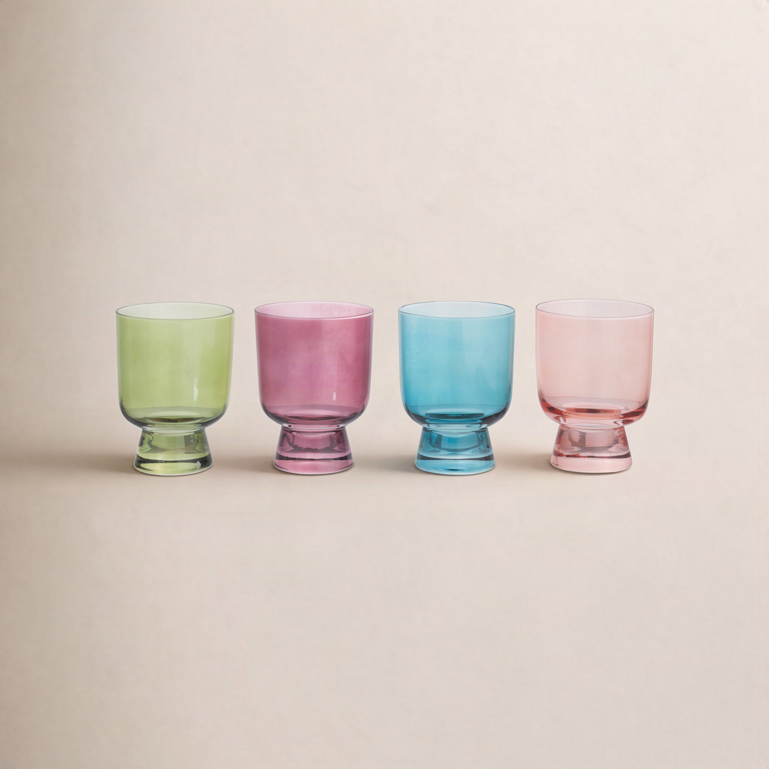 Orland Drinking Glass, Blue/Green/Red/Pink