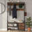 Brown & Black Wide Hall Tree With Bench, Entryway Shoe Rack, 24 Hooks, 2 Drawers, Hanging Rod & Top Shelf For Hallway & Living Room-679338830