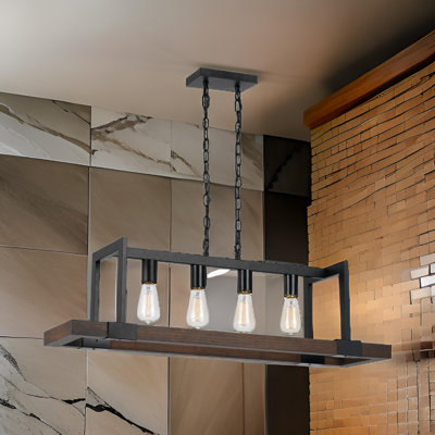 Farra 4 - Light Brown/Black Kitchen Island Pendant