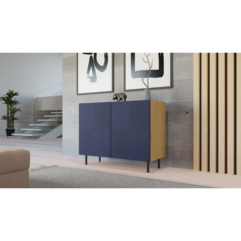 Bartett 2 - Door Standard Accent Cabinet, Dark Blue