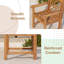 Fauteuil d'extérieur en bois de teck 2 pièces avec siège à lattes et pieds solides