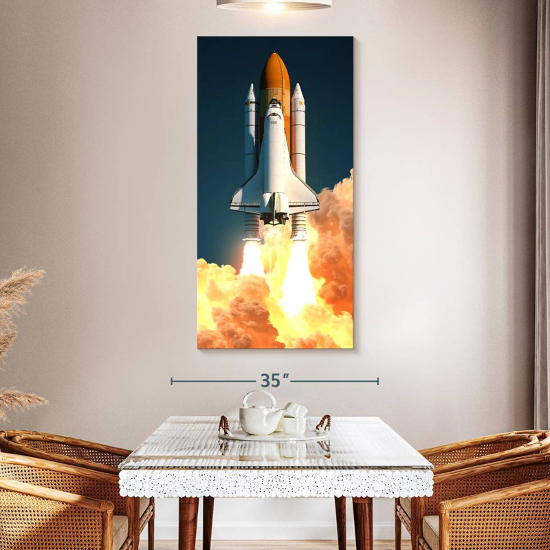 Launching Space Shuttle, 54" H x 27" W