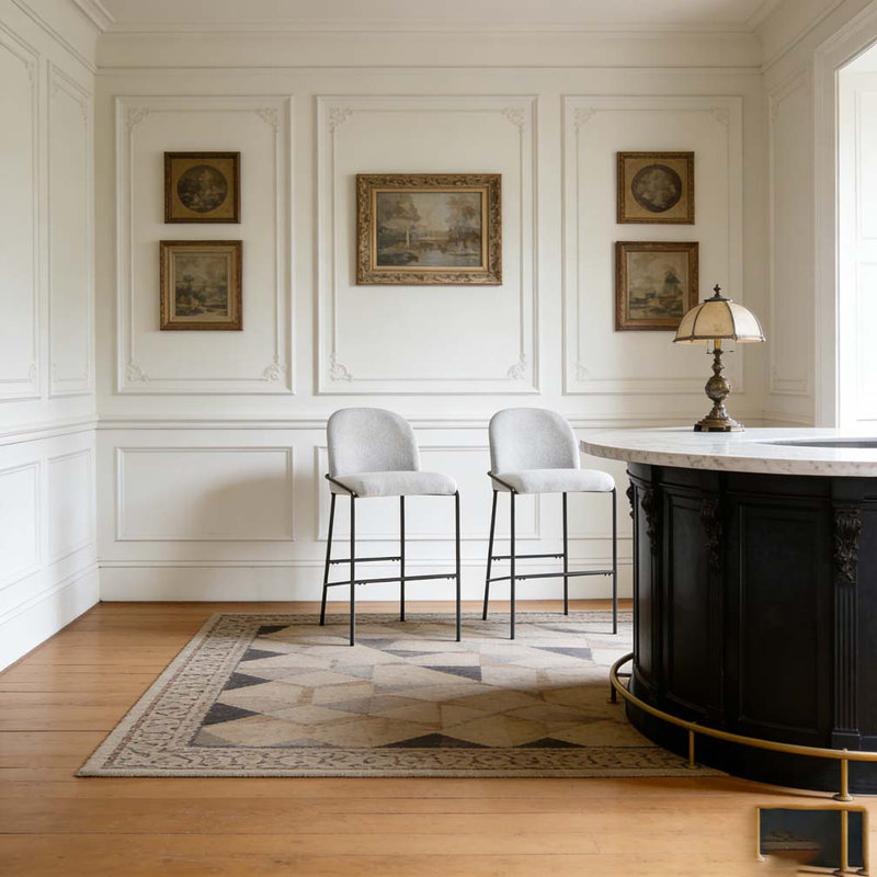 Tabouret de bar intérieur en métal, Gris