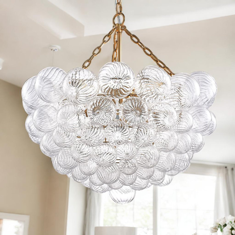 Bubble Ball Swirled Glass Chandelier