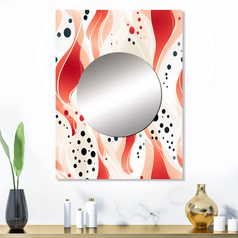 Motif à pois rouge et blanc Tronchetti, 32 po x 24 po
