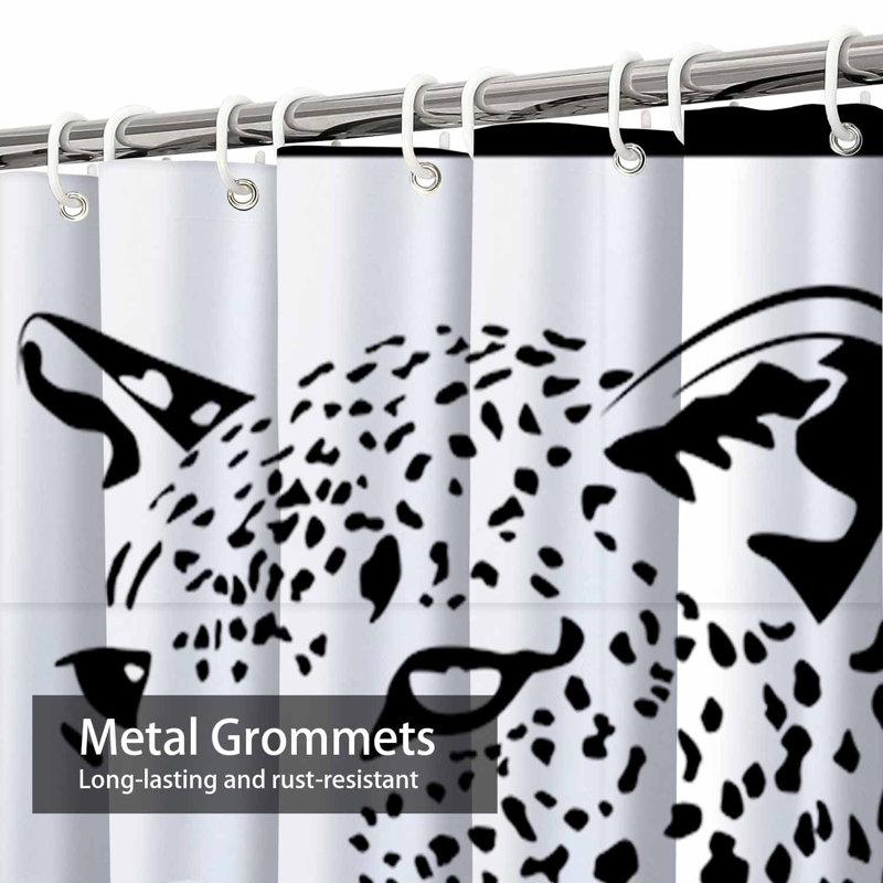 Rideau de douche Leopard Head Jaguar, L 72 po x l 84 po
