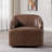 Genuine Leather Swivel Barrel Chair-506860359