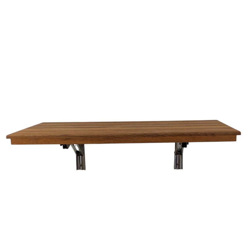 Banc de douche mural rectangulaire en teck brun 16 po x 22 po