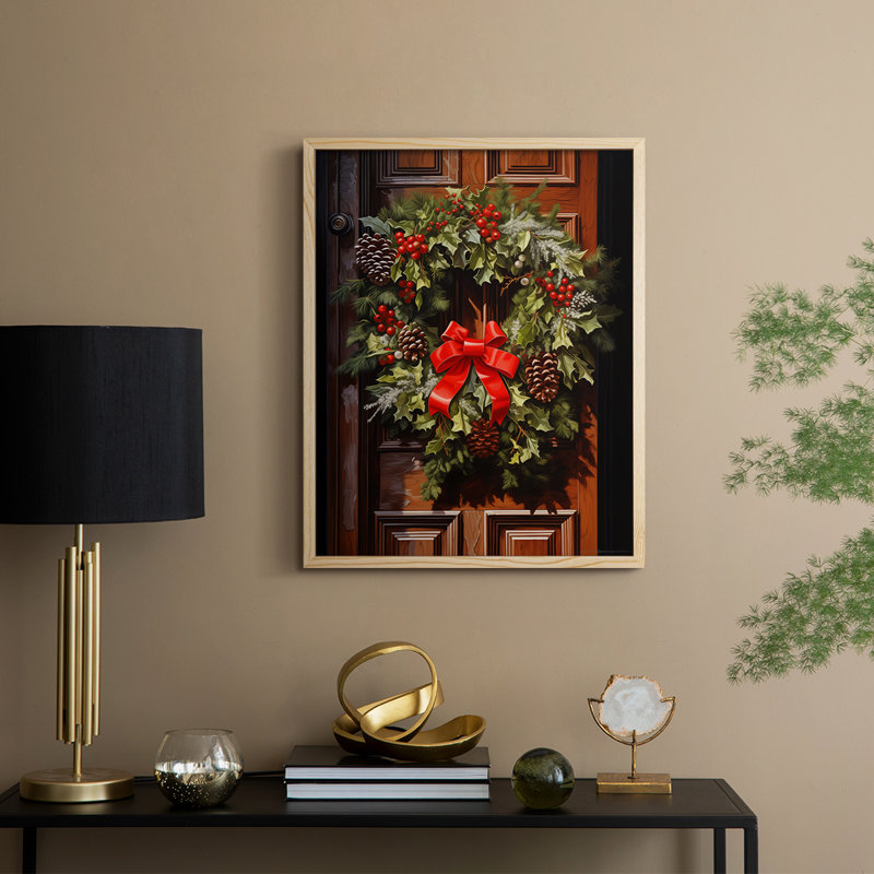 «Christmas Holiday Art DCL XXIV», reproduction d'art encadrée - bois massif, H 11 po x l 9 po, Naturel
