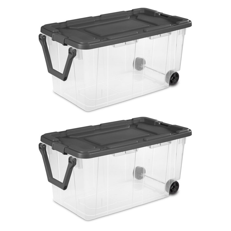 Sterilite 160 Qt Latching Stackable Wheeled Storage Box Container W/ Lid,  Pack  Reviews Wayfair