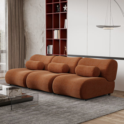 Contemporary Green Modular Sofa With Plush Chenille Upholstery - 3-Seat Sectional With Deep Seating & Soft Backrest