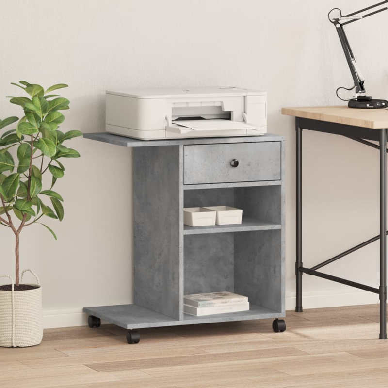 68.5cm H x 60cm W Printer Stand, Concrete Grey